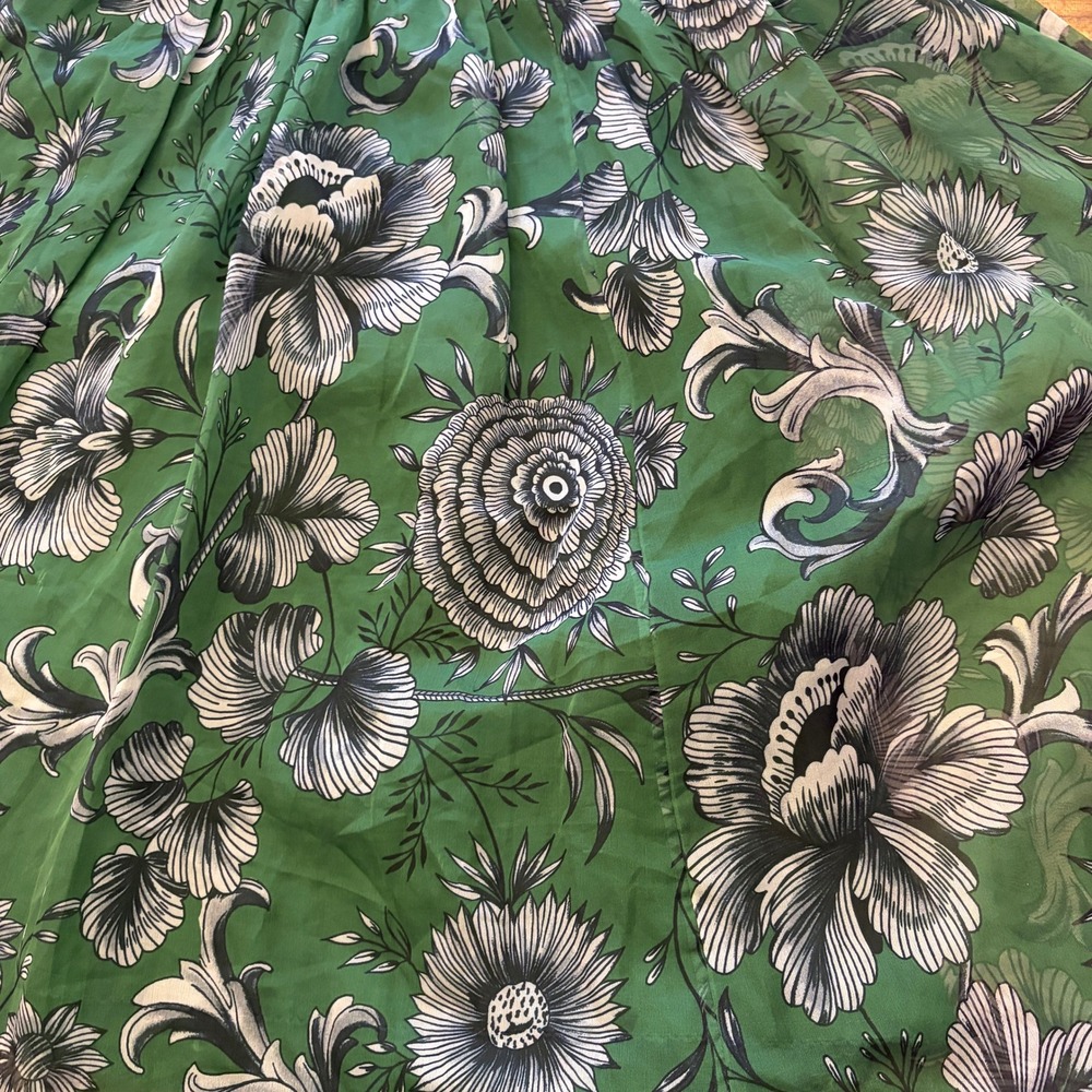 Anthropologie Penny Floral Pleated Midi Dress XL Wedding Guest Chiffon Romantic - Picture 12 of 15